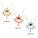 14k Gold | Colored Maple Leaf Necklace