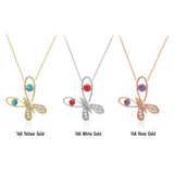 14k Gold | Enamel & Ubic Zirconia Butterfly Necklace