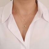 14k Gold | Crescent Moon Necklace