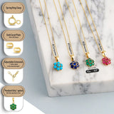 14k Gold | Emerald Hexagon Flower Necklace