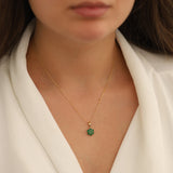 14k Gold | Emerald Hexagon Flower Necklace