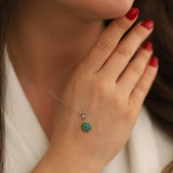 14k Gold | Emerald Hexagon Flower Necklace