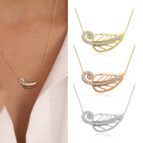 14k Gold | CZ Stone Leaf Necklace