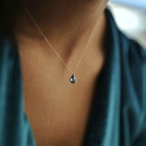 14k Gold | Teardrop Faceted Necklace