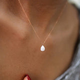 14k Gold | Teardrop Faceted Necklace