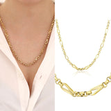 14k Gold | Barleycorn & Rolo Chain Necklace