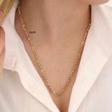 14k Gold | Barleycorn & Rolo Chain Necklace