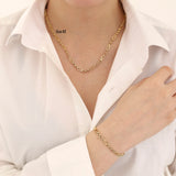 14k Gold | Barleycorn & Rolo Chain Necklace