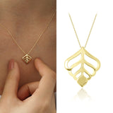 14k Gold | Puffy Leaf Necklace