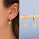 14k Gold | 4 Leaf Clover Earrings