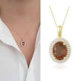 14k Gold | Diaspore Stone Oval Necklace