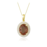 14k Gold | Diaspore Stone Oval Necklace