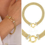 14k Gold | 3 Strands Foxtail Chain Bracelet with Sailor Clasp