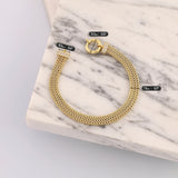 14k Gold | 3 Strands Foxtail Chain Bracelet with Sailor Clasp