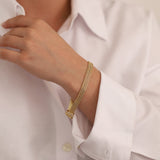 14k Gold | 3 Strands Foxtail Chain Bracelet with Sailor Clasp