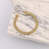 14k Gold | 3 Strands Foxtail Chain Bracelet with Sailor Clasp