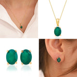 14k Gold | Emerald Oval Necklace