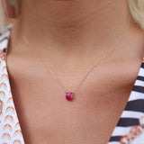 14k Gold | Minimal Teardrop Ruby Necklace