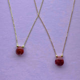 14k Gold | Minimal Teardrop Ruby Necklace