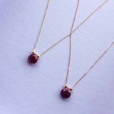 14k Gold | Minimal Teardrop Ruby Necklace