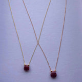 14k Gold | Minimal Teardrop Ruby Necklace