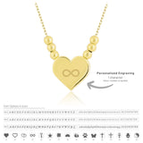 14k Gold | Beaded Flat Heart Necklace