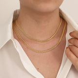 14k Gold | Double Curb Chain Necklace