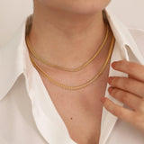 14k Gold | Double Curb Chain Necklace