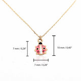 14k Gold | Pink Ladybug Necklace