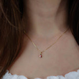 14k Gold | Pink Ladybug Necklace