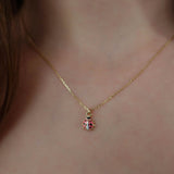 14k Gold | Pink Ladybug Necklace