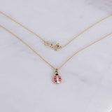 14k Gold | Pink Ladybug Necklace