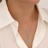 14k Gold | Minimalist Blue Opal Necklace