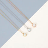 14k Gold | Minimalist Blue Opal Necklace