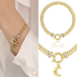 14k Gold | 6mm Double Curb Chain Bracelet with Sailor Clasp