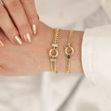 14k Gold | 6mm Double Curb Chain Bracelet with Sailor Clasp