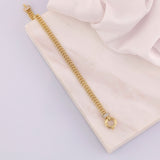 14k Gold | 6mm Double Curb Chain Bracelet with Sailor Clasp