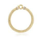 14k Gold | 6mm Double Curb Chain Bracelet with Sailor Clasp