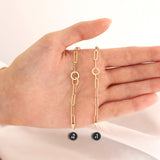 14k Gold | Paperclip & Round Link Chain Bracelet