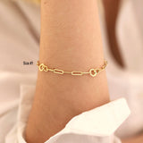 14k Gold | Paperclip & Round Link Chain Bracelet