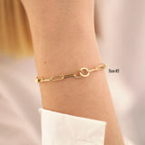 14k Gold | Paperclip & Round Link Chain Bracelet