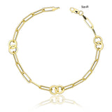 14k Gold | Paperclip & Round Link Chain Bracelet