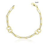 14k Gold | Paperclip & Round Link Chain Bracelet