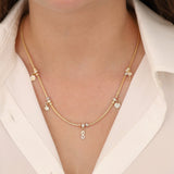 14k Gold | Charm Necklace & Italian Tube Chain Necklace