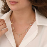 14k Gold | Charm Necklace & Italian Tube Chain Necklace