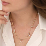 14k Gold | Charm Necklace & Italian Tube Chain Necklace