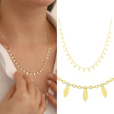 14k Gold | Teardrop Coin Sequin Necklace