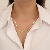 14k Gold | Teardrop Coin Sequin Necklace