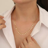 14k Gold | Teardrop Coin Sequin Necklace