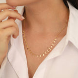 14k Gold | Teardrop Coin Sequin Necklace